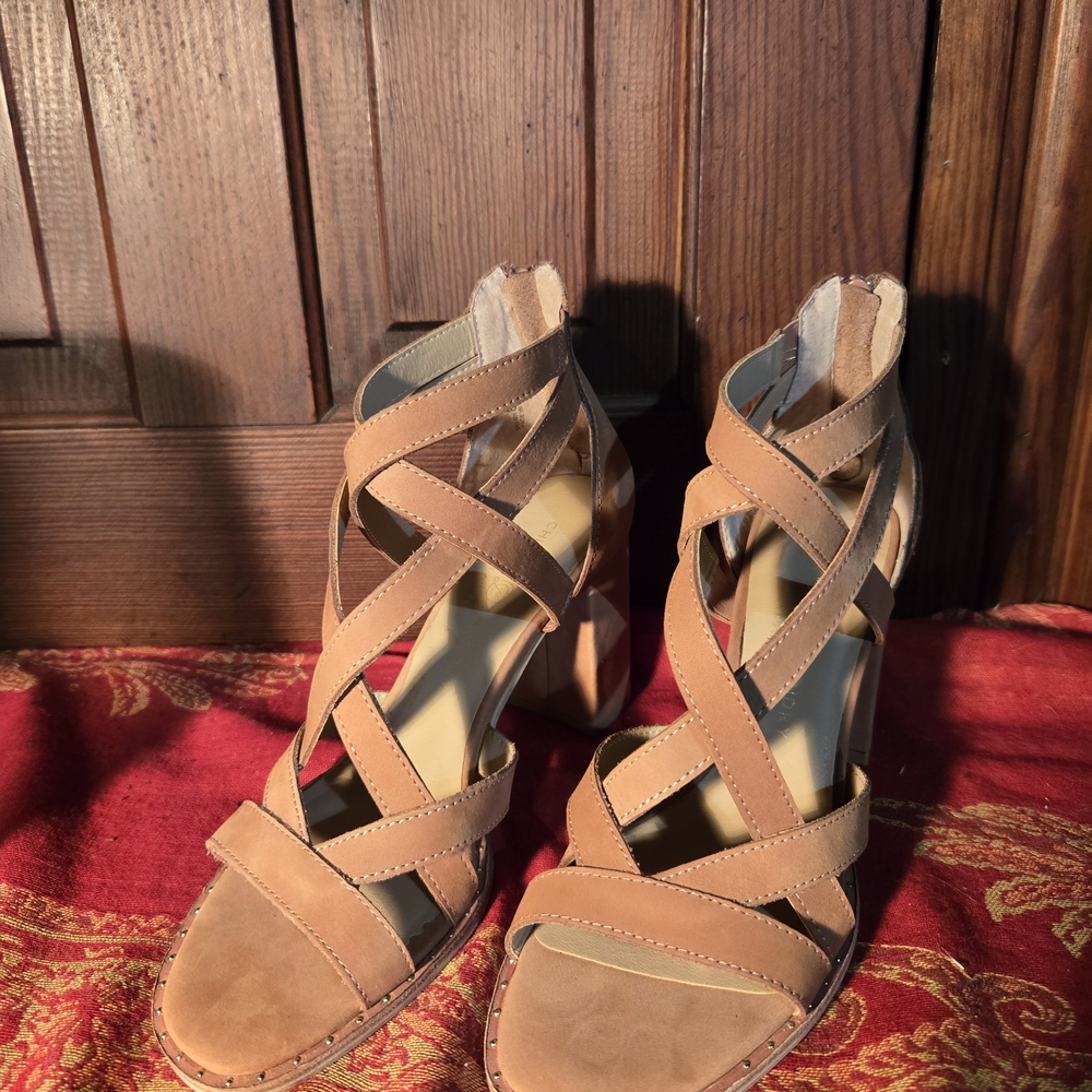 Chinese Laundry Tan Strappy Heels